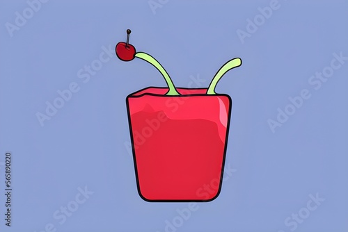 Chill Out with the Coolest Cherry in Ice Vector Art