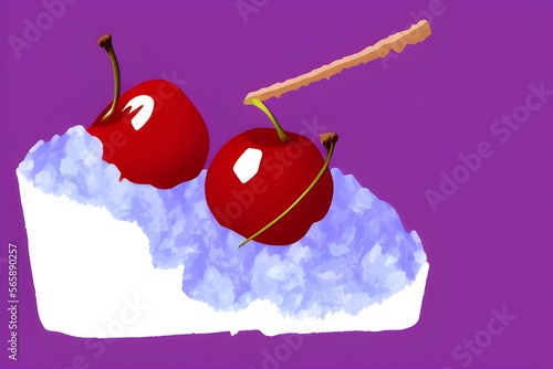 Chill Out with the Coolest Cherry in Ice Vector Art
