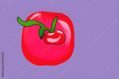 Chill Out with the Coolest Cherry in Ice Vector Art photo