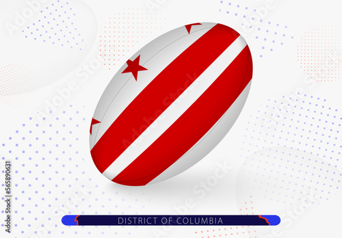Rugby ball with the flag of District of Columbia on it. Equipment for rugby team of District of Columbia. photo