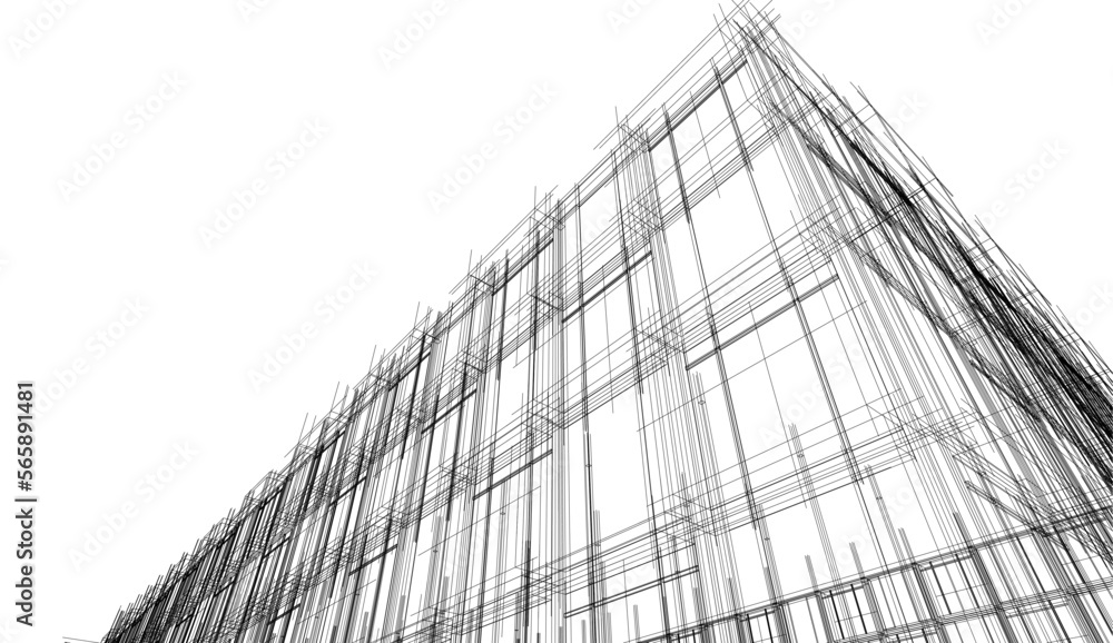 Abstract architecture building