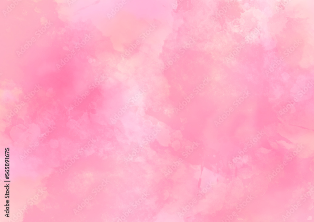 飛沫が見えるピンクの水彩風の背景素材