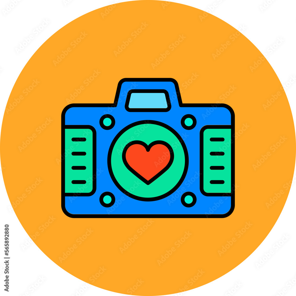 Photo Camera Multicolor Circle Filled Line Icon Photo Camera Multicolor Circle Filled Line Icon