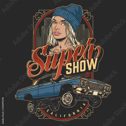 Street racing show flyer colorful