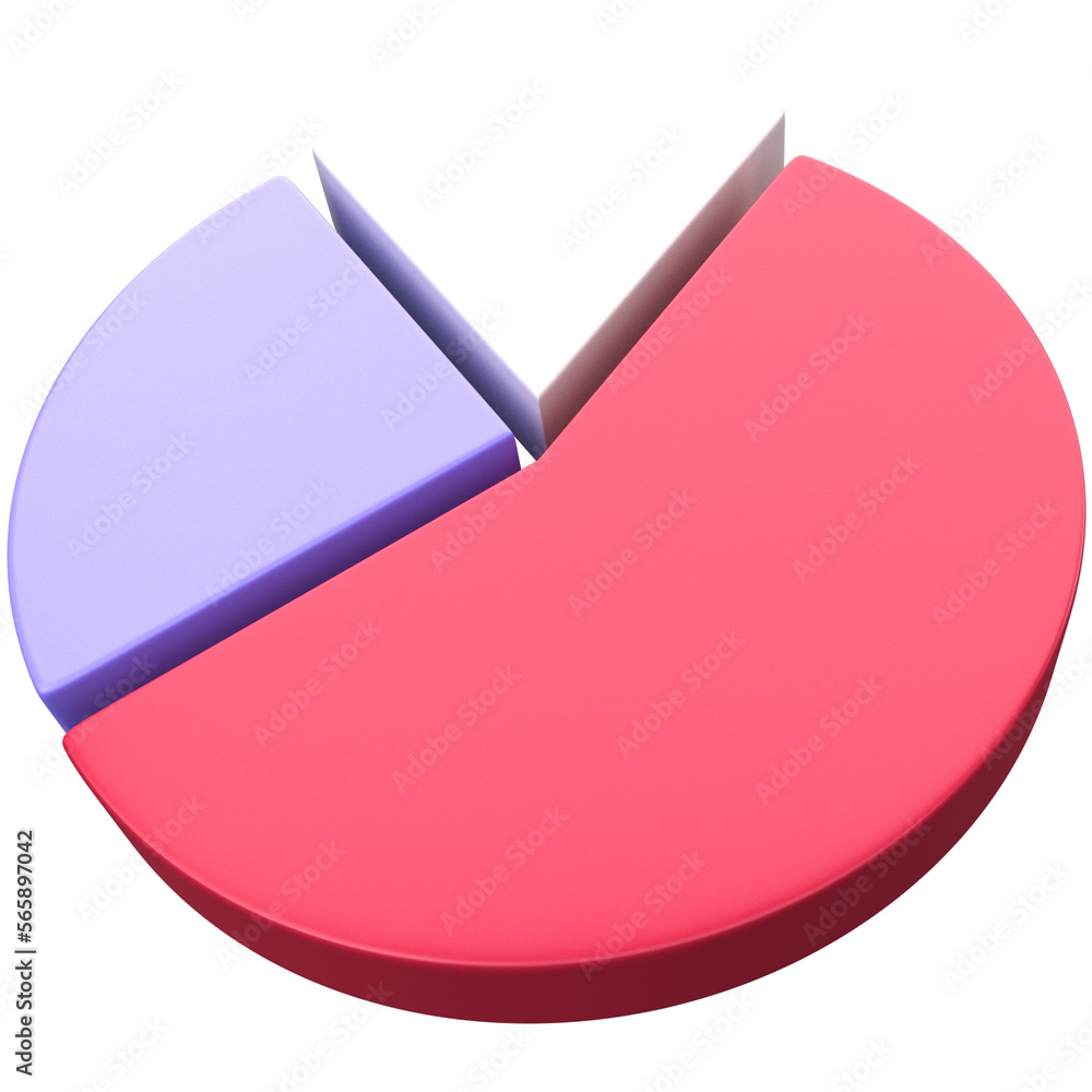 3d pie chart icon, for UI, poster, banner, social media post. 3D rendering
