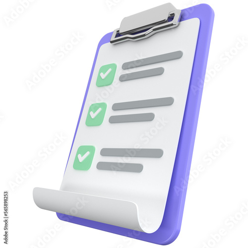 3d clipboard icon, for UI, poster, banner, social media post. 3D rendering
