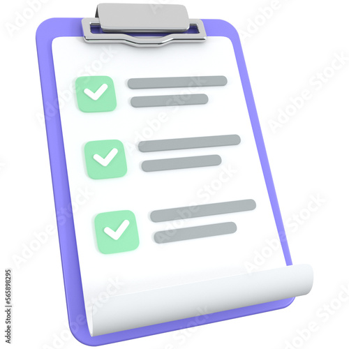 3d clipboard icon, for UI, poster, banner, social media post. 3D rendering