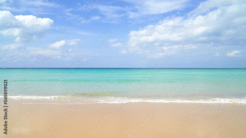 Phuket Thailand on January 2023. Beautiful tropical beach sea wipeout tourist blue ocean sea blue sky background Phuket Thailand on January 2023. Beautiful tropical beach sea wipeout tourist blue ocean sea blue sky background