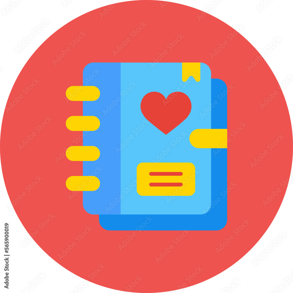Diary Multicolor Circle Flat Icon Diary Multicolor Circle Flat Icon