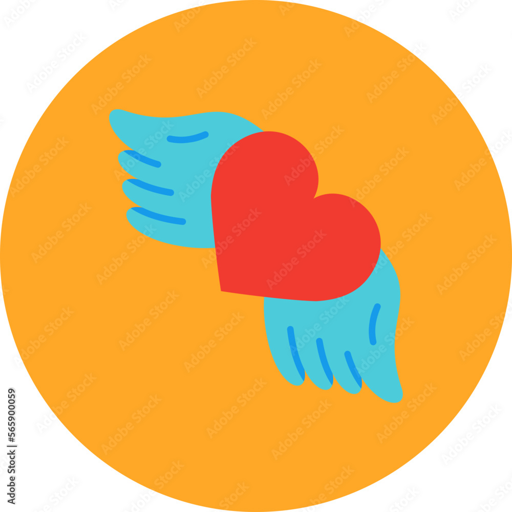 Wings Multicolor Circle Flat Icon Wings Multicolor Circle Flat Icon