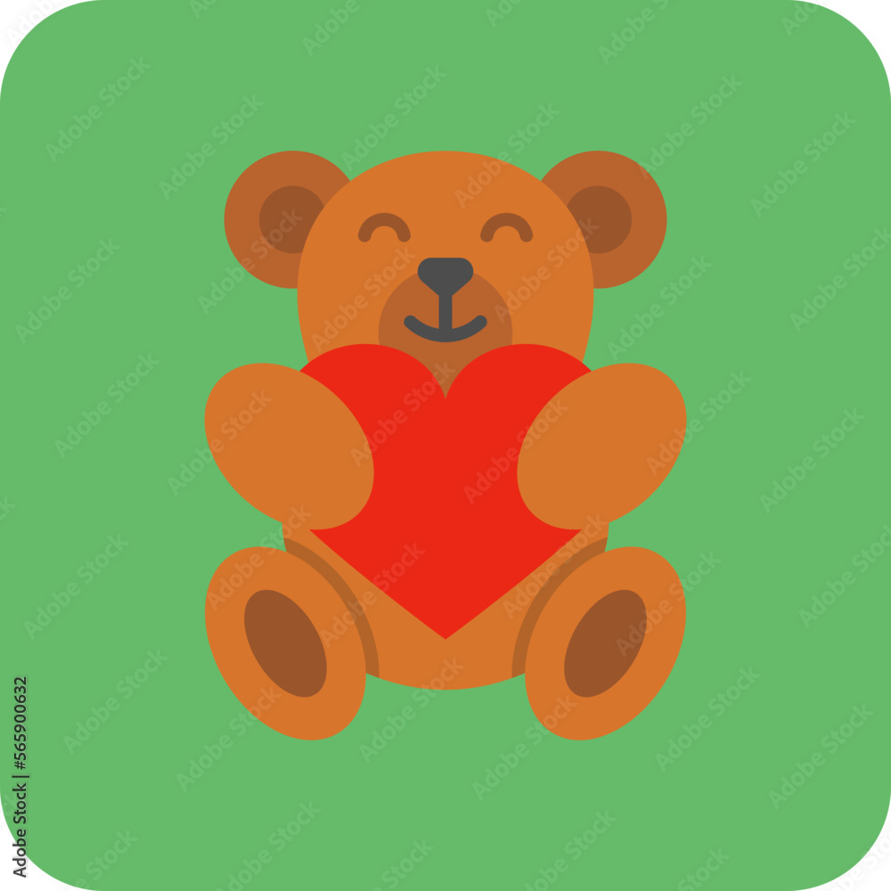 Obraz premium Bear Multicolor Round Corner Flat Icon