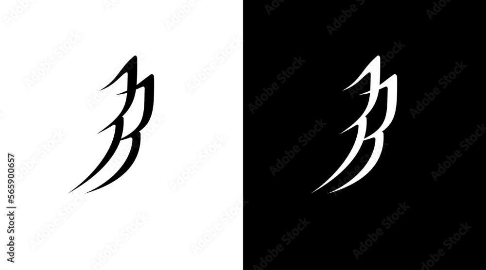 Wings logo monogram bb letter initial black and white icon illustration style Designs templates