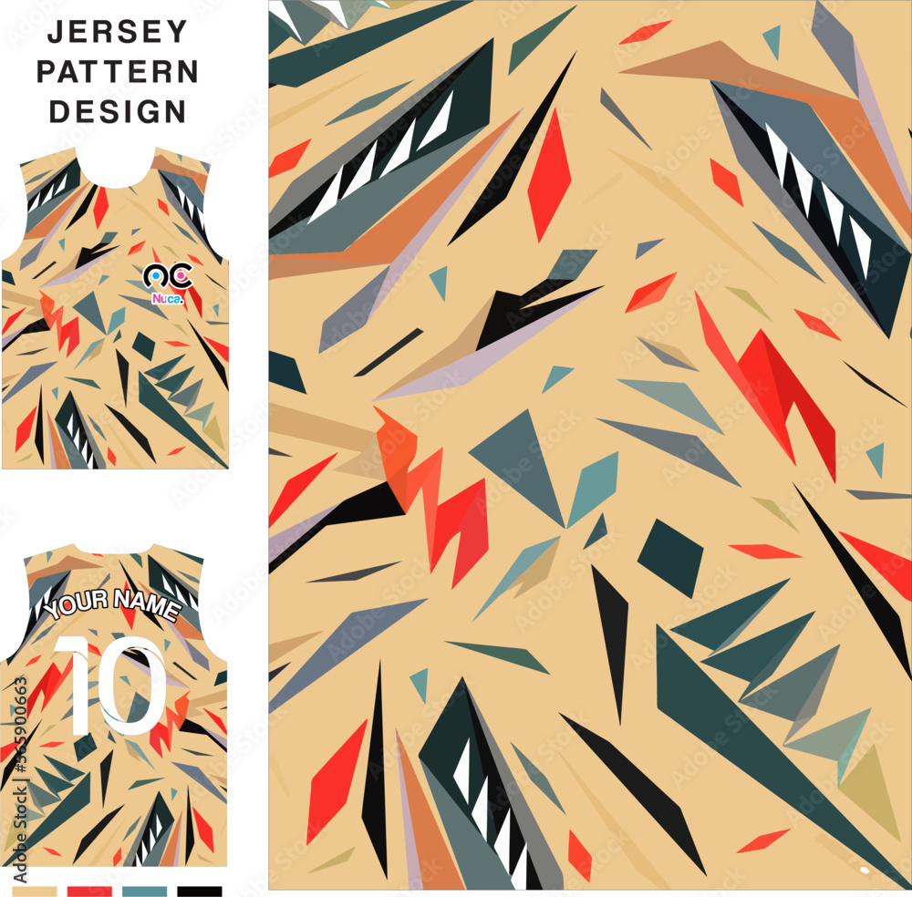 Abstract pattren concept vector jersey pattern template for printing or sublimation sports uniforms football volleyball basketball e-sports cycling and fishing Free Vector.