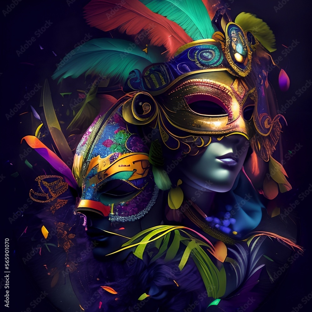 Mardi gras carnival mask. AI generated art Mardi gras carnival mask. AI generated art