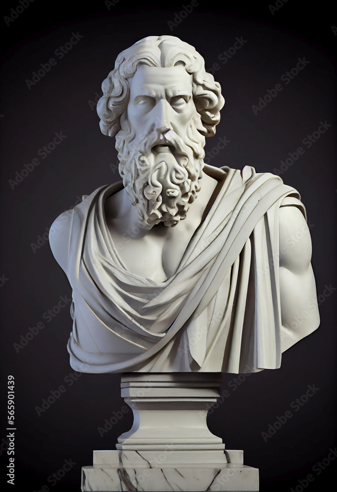 statue of a male person - AI generated Greek marble sculpture Stock ...