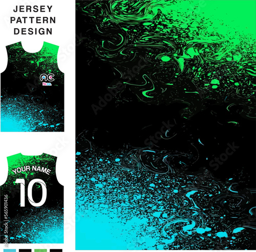 Abstract grunge ink concept vector jersey pattern template for printing or sublimation sports uniforms football volleyball basketball e-sports cycling and fishing Free Vector.