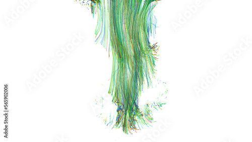 fluid element from dots and particles isolated for overlay. Digital background. Big data visualization. Futuristic dotted wave. green