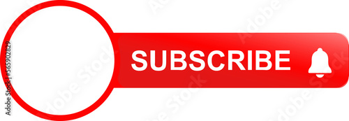 Subscribe button Youtube, Subscribe button and bell icon PNG. Social media icons design. Red subscribe button transparent PNG photo