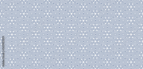 Jewish stars from triangles and hexagons geometric seamless pattern vector illustration