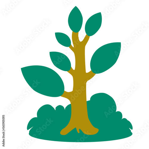 green tree flat illustration