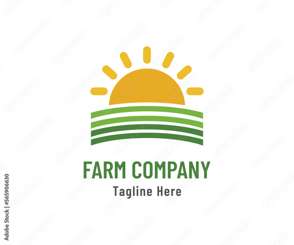 Green nature farm logo design template. Modern farm logo for company Green nature farm logo design template. Modern farm logo for company