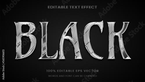 chrome metallic silver 3d graphic style editable text effect