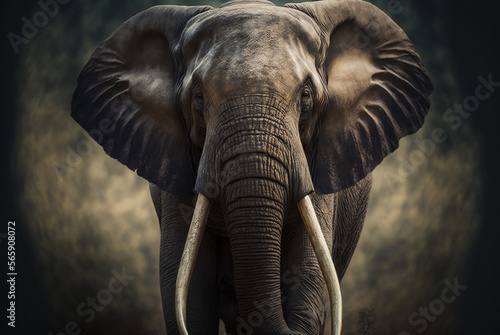 Elephant with Large Tusks, Generative AI