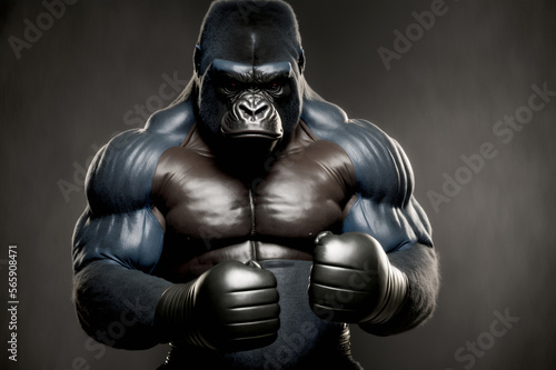 Boxing Silverback Gorilla, Generative AI