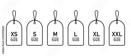 clothes size tag vector design