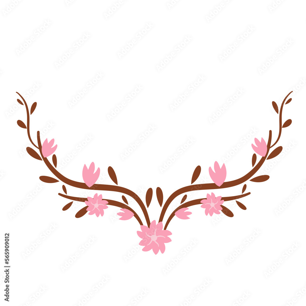 Naklejka premium flower leaf laurel award frame