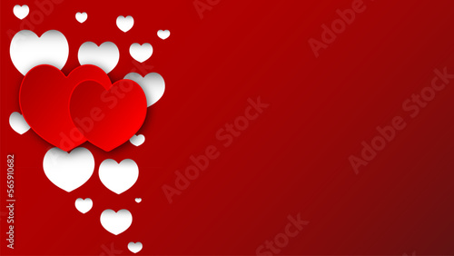 hearts background, love valentine's background with red and white hearts. happy Valentine's day sale banner or cover template