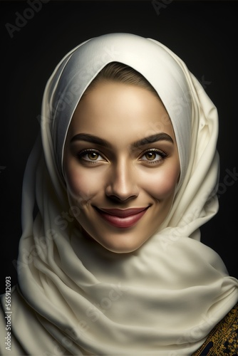 Italian Muslim woman in Hijab illustration generative ai