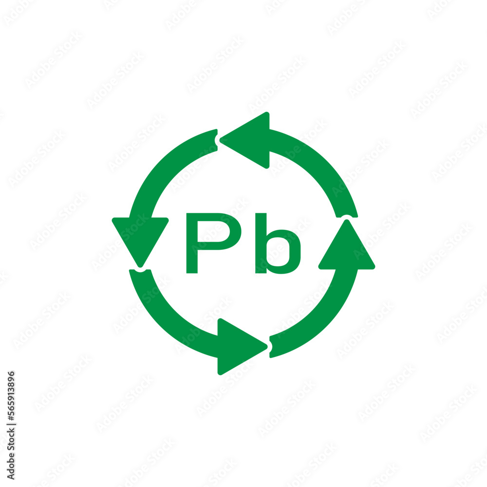 Battery recycle pb, vector illustration, sign. Battery recycle pb, vector illustration, sign.