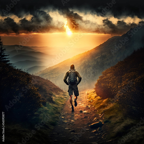 Photographie appalachian mountains trail running apocalyptic sunrise hd
