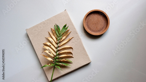 Wallpaper Mural Brown Carton box decorated with dried grass. Torontodigital.ca