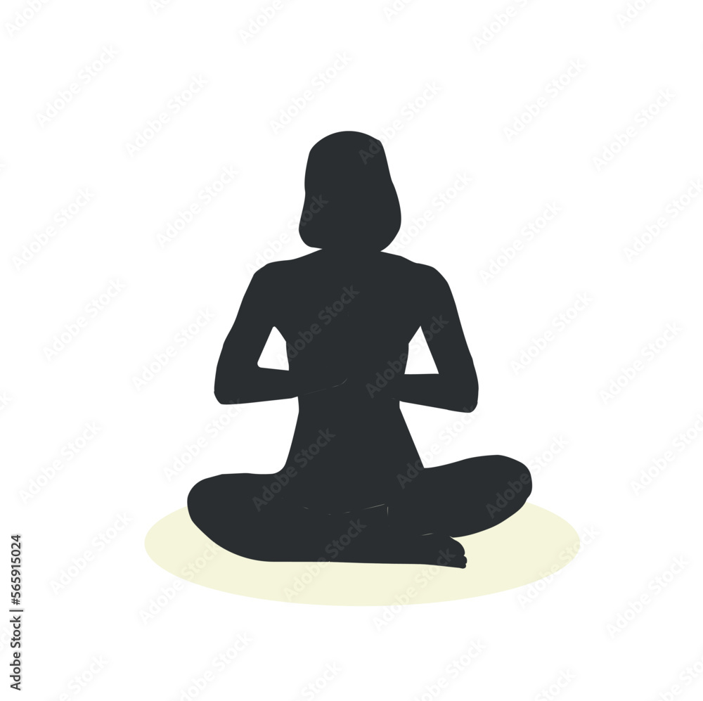 silhouette of a person in yoga position silhouette of a person in yoga position