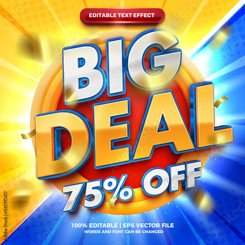 Big Deal Promo bold 3d editable text effect
