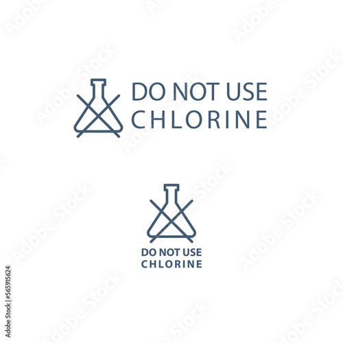 Do not use chlorine symbol. Vector linear template for icon or emblem, horizontal and vertical. Editable stroke.