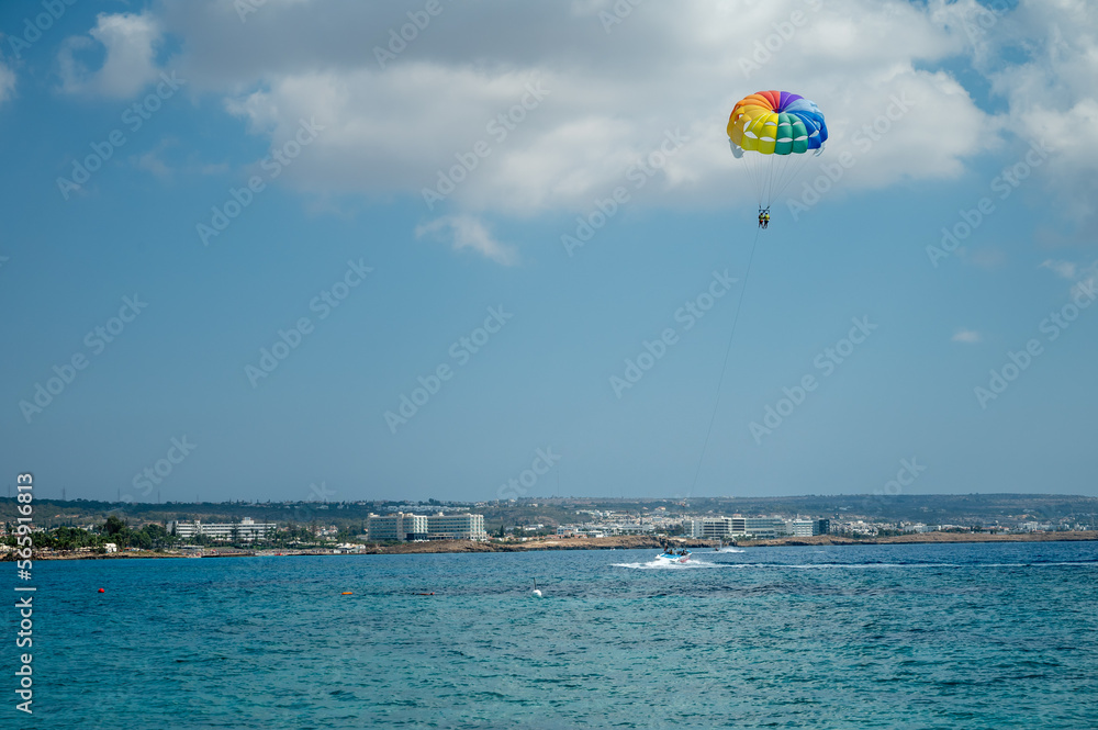 View on seashore with blue crystal clear water on Mediterranean sea near Nissi Beach, Ayia Napa, Cyprus View on seashore with blue crystal clear water on Mediterranean sea near Nissi Beach, Ayia Napa, Cyprus