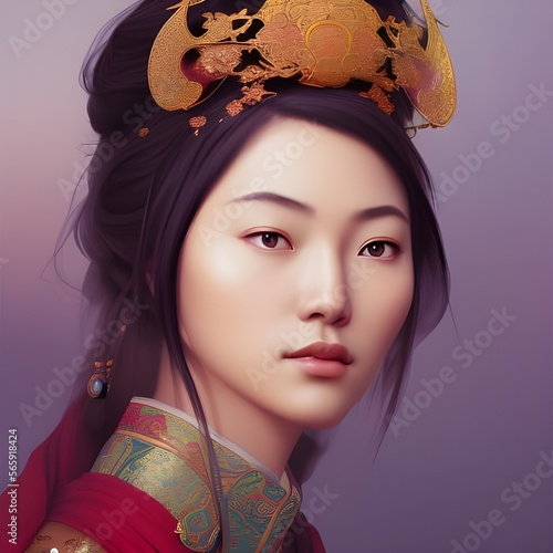 Portrait of a Chinese princess created using generative AI tools.