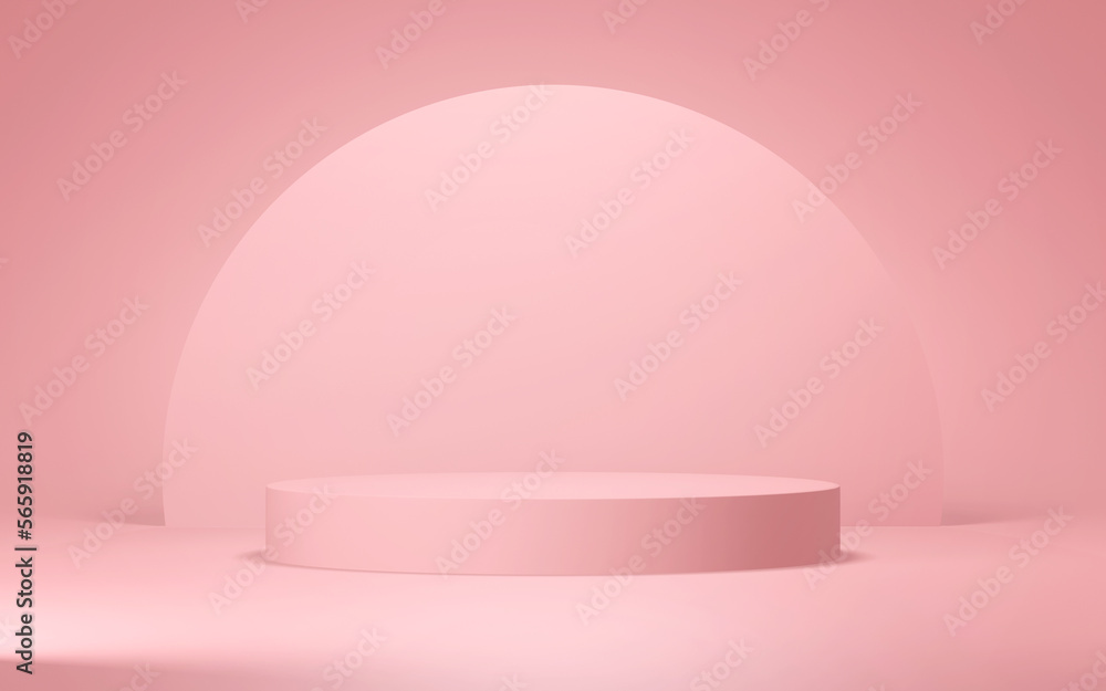 Podium abstract background. Geometric shape. Pink colors scene. Minimal 3d rendering. Scene with geometrical background. 3d render Podium abstract background. Geometric shape. Pink colors scene. Minimal 3d rendering. Scene with geometrical background. 3d render