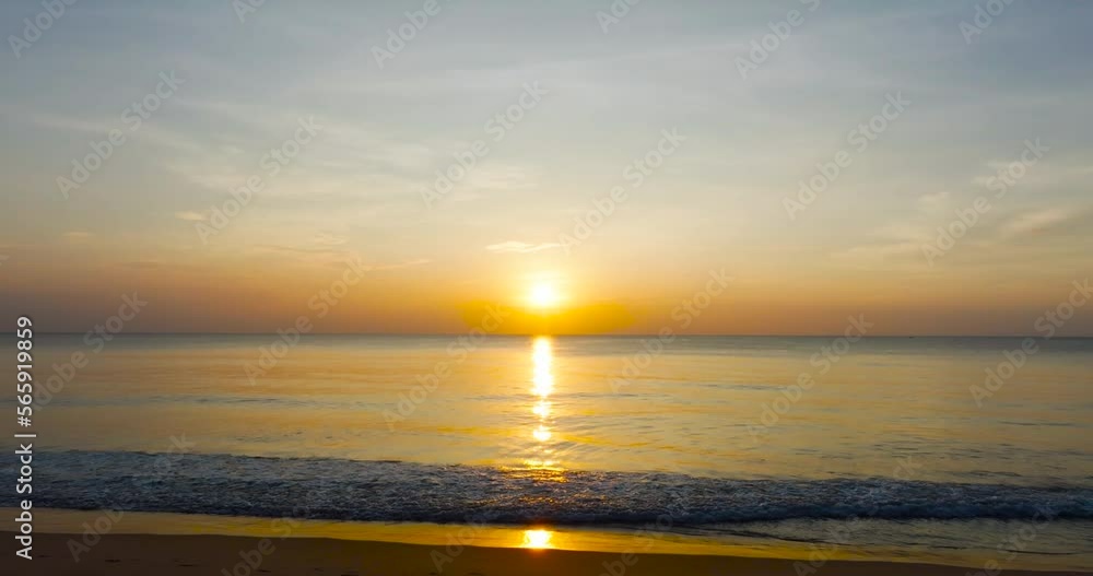 Landscape video sunset over sea Professional video shot on drone camera high quality movie. Locations Andaman sea Phuket Thailand Nature and travel concept.	