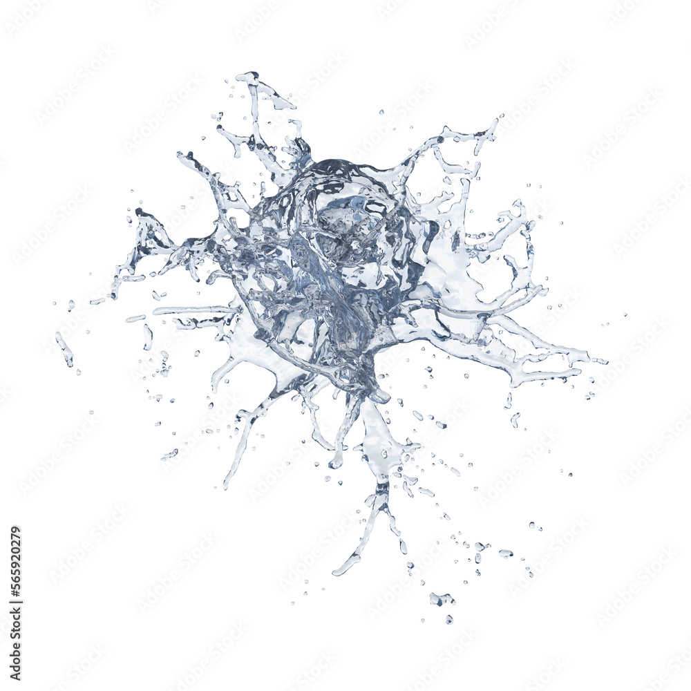 Obraz premium Water splash isolated transparent background 3d rendering 