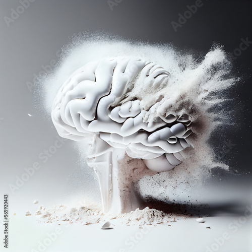 Myśleć abstrakcyjnie, pomysł, mózg anatomiczny, Thinking abstractly, an idea, an anatomical brain, AI Generated