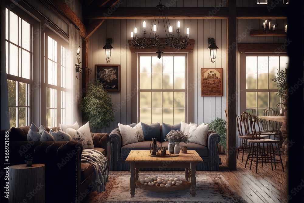 Fototapeta premium cozy living room interior