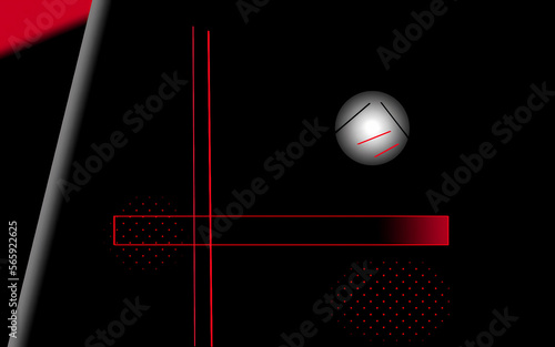 Modernes grafisches Design auf schwarzem Hintergrund mit roten Effekten Wanddekoration Minimalismus photo