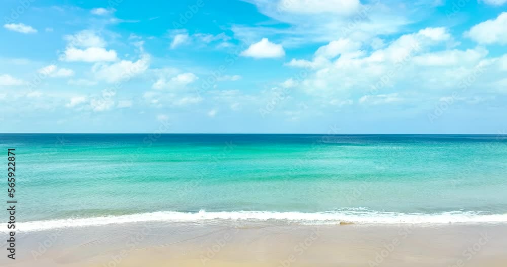 Phuket Thailand on January 2023. Beautiful tropical beach sea wipeout tourist blue ocean sea blue sky background Phuket Thailand on January 2023. Beautiful tropical beach sea wipeout tourist blue ocean sea blue sky background