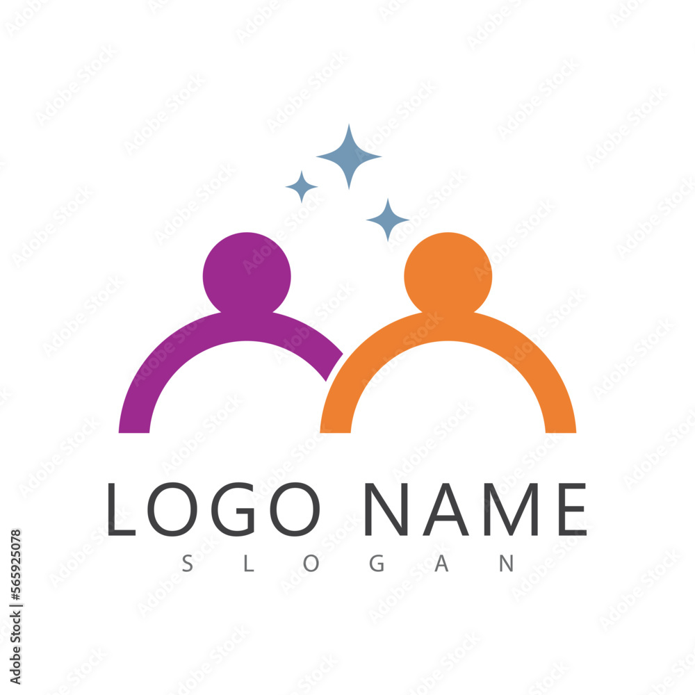 Adoption and community care Logo template vector Adoption and community care Logo template vector