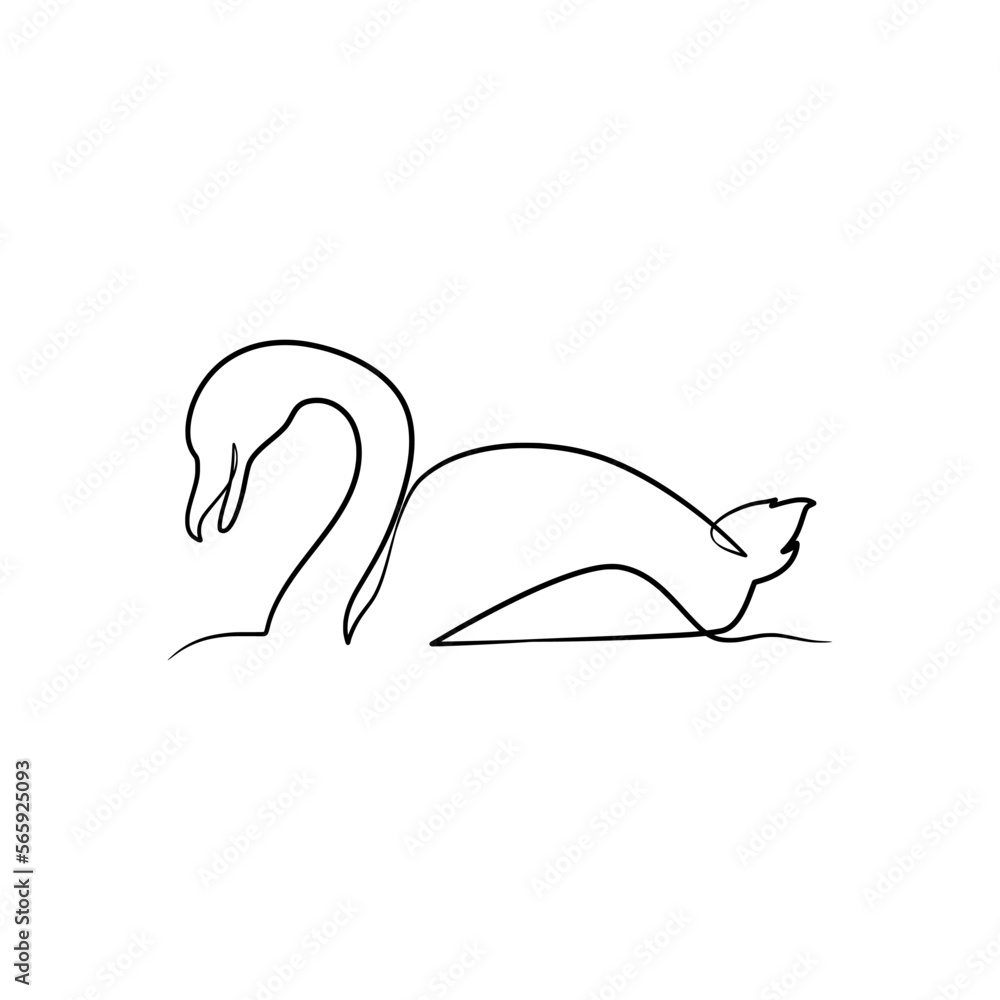 Swan continuous one line art drawing Swan continuous one line art drawing