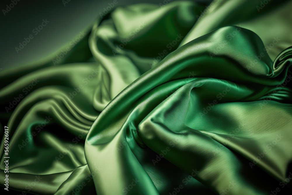 Obraz premium green silk made by generative ai